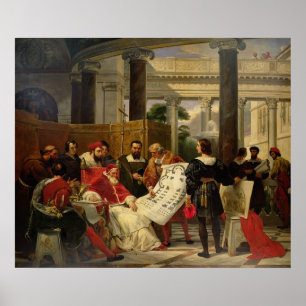Pope Julius II beställer Bramante Poster