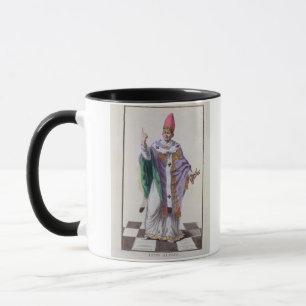 Pope Leo III (795-816) från 'Receuil des Estampes Mugg