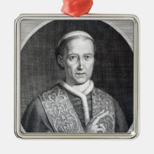 Pope Leo XII som inristas av Raffaele Persichini Julgransprydnad Metall