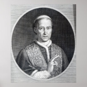 Pope Leo XII som inristas av Raffaele Persichini Poster