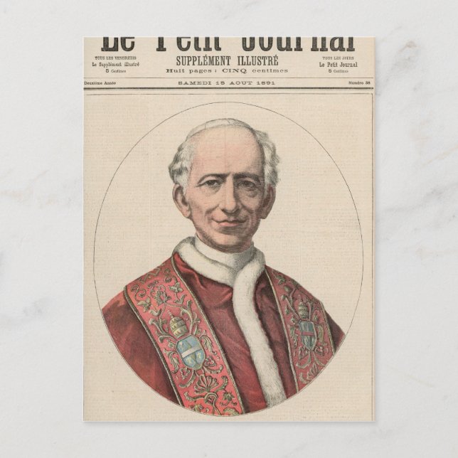 Pope Leo XIII Vykort (Framsida)