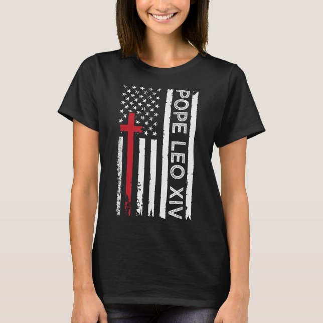 Pope Leo Xiv Catholic Church Christian Faith Pope  T Shirt (Framsida)