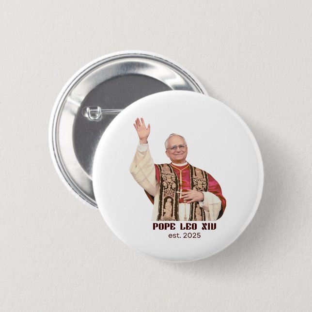 Pope Leo XIV Est 2025 Commemorative Knapp (Framsida & baksida)