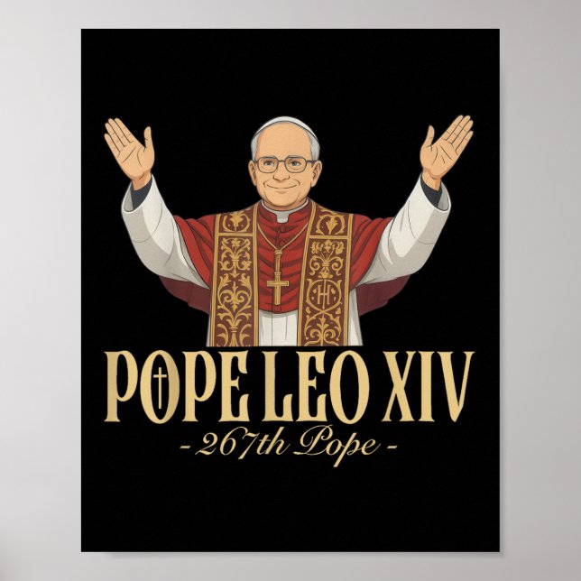 Pope Leo Xiv, katolska kyrkan Välsigna dig Poster (Framsidan)