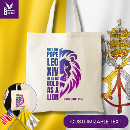 POPE LEO XIV Pray Bold Lejon kristen katolsk Tygkasse