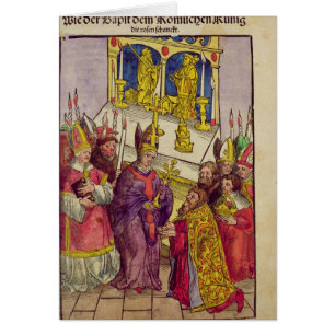 Pope Martin V ger Sigismund den symboliska gåvan Hälsningskort