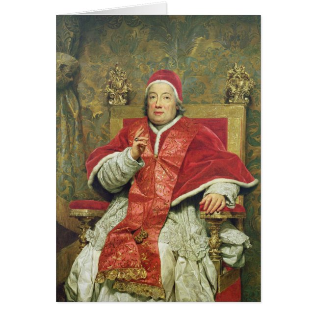 Pope Mild XIII (1693-1769) (olja på kanfas) Hälsningskort (Framsidan)