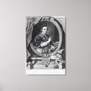 Pope Mild XIV som inristas av Domencio Cunego Canvastryck