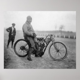 Pope Motorcykelförare, 1915. Gammalt foto Poster