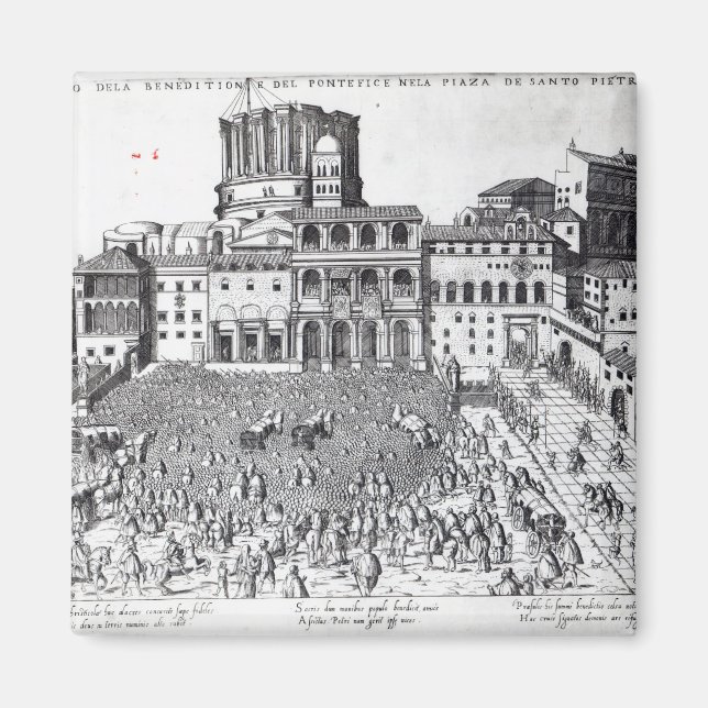 Pope på St.Peter's Square Magnet (Framsidan)
