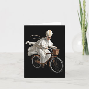 Pope Riding Bike Bicycle Catholic Church Bible Scr Kort