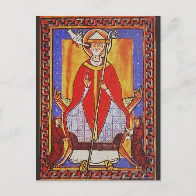 Pope Saint Gregory I Dialogist Helg Vykort (Framsida)