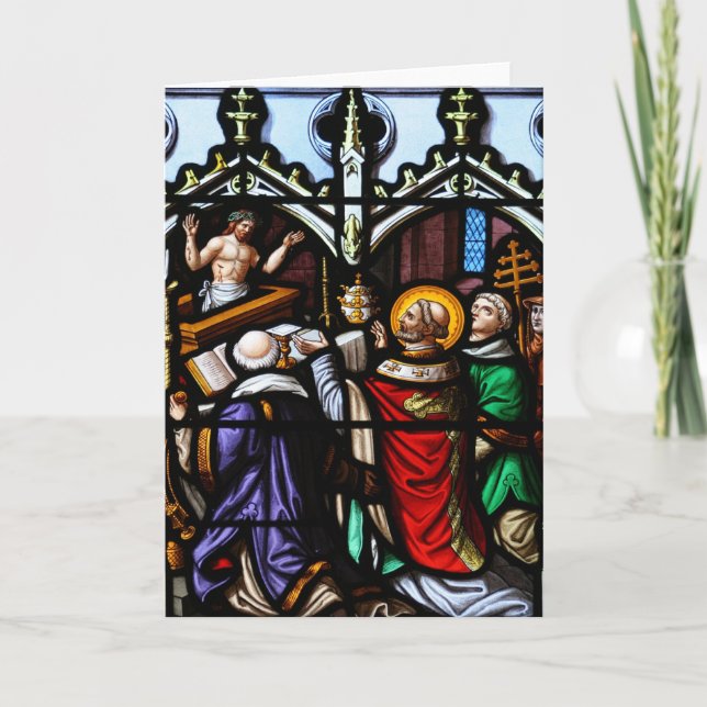 Pope Sanktt Gregory som underbart ge sig samlas Helgkort (Framsida)