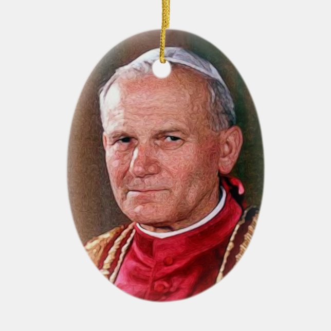 Pope St John Paul II Julgransprydnad Keramik (Framsidan)