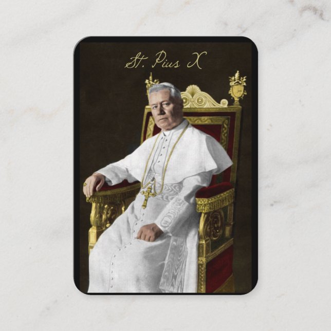 Pope St. Pius X katolsk Religiösa Prayer Heliga Placeringskort (Framsida)
