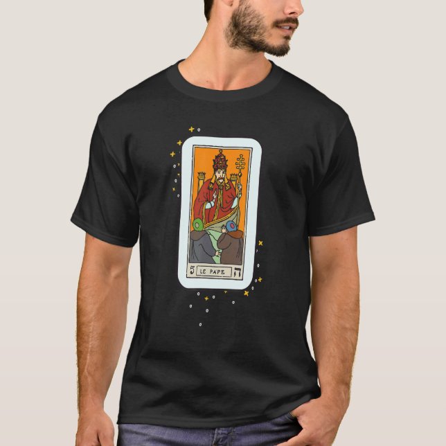 Pope Tarot Card Occult Tro Divination Magic Fa T Shirt (Framsida)