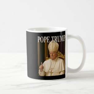 Pope Trump Funny President Trump deklarerar sig sj Kaffemugg