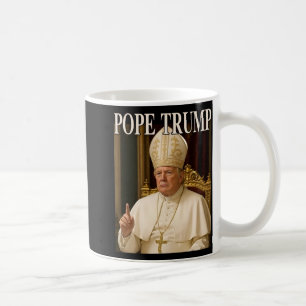 Pope Trump Funny President Trump deklarerar sig sj Kaffemugg