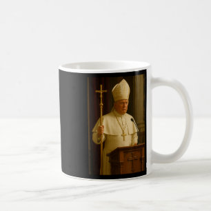 Pope Trump Funny President Trump deklarerar sig sj Kaffemugg