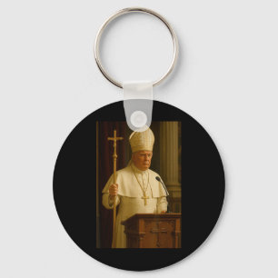 Pope Trump Funny President Trump deklarerar sig sj Nyckelring