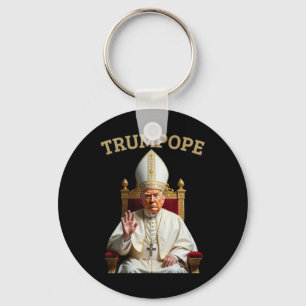 Pope Trump Funny President Trump deklarerar sig sj Nyckelring