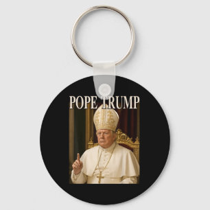 Pope Trump Funny President Trump deklarerar sig sj Nyckelring