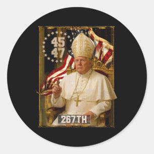 Pope Trump Funny President Trump Runt Klistermärke