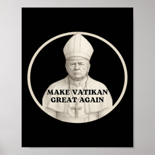 Pope Trump Rolig Trump Vatikanen Kristna Retro Chu Poster