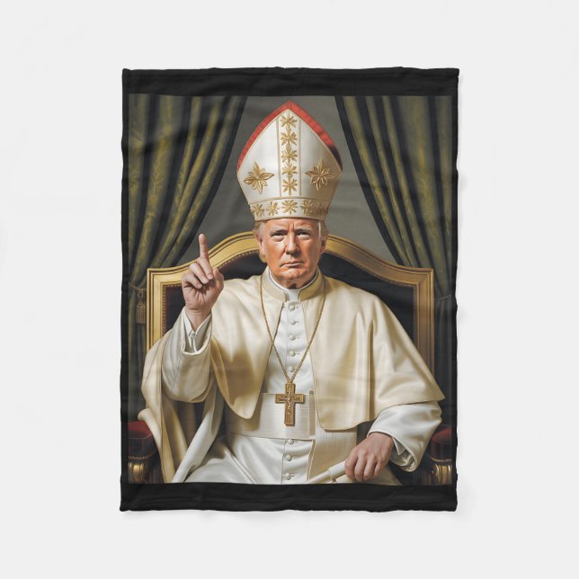 Pope Trump Trump Trump Vatican Christian Retro Chu Fleecefilt (Framsidan)
