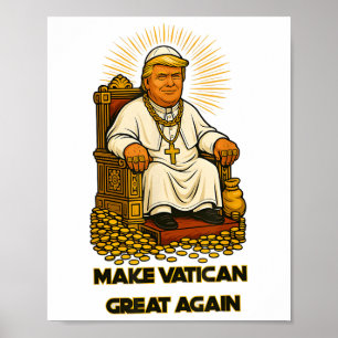 Pope Trump Trump Trump Vatican Christian Retro Chu Poster