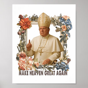 Pope Trump Trump Trump Vatican Christian Retro Chu Poster