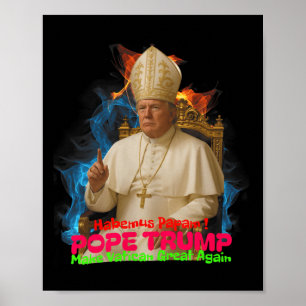 Pope Trump Trump Trump Vatican Christian Retro Chu Poster