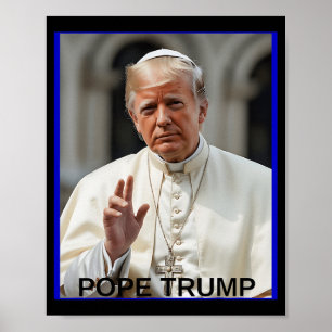 Pope Trump Trump Trump Vatican Christian Retro Chu Poster