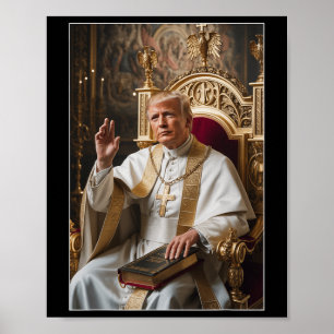 Pope Trump Trump Trump Vatican Christian Retro Chu Poster