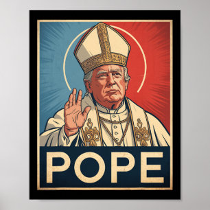 Pope Trump Trump Trump Vatican Christian Retro Chu Poster