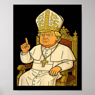 Pope Trump Trump Trump Vatican Christian Retro Chu Poster