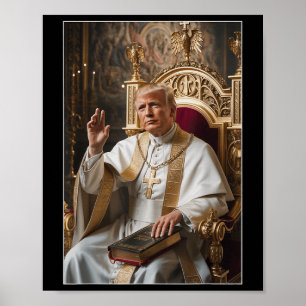 Pope Trump Trump Trump Vatican Christian Retro Chu Poster