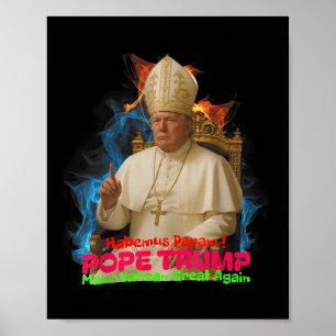 Pope Trump Trump Trump Vatican Christian Retro Chu Poster