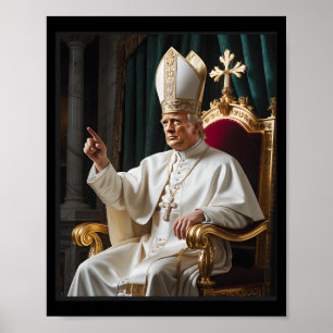 Pope Trump Trump Trump Vatican Christian Retro Chu Poster