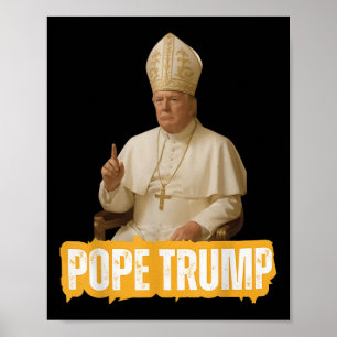 Pope Trump Trump Trump Vatican Christian Retro Chu Poster