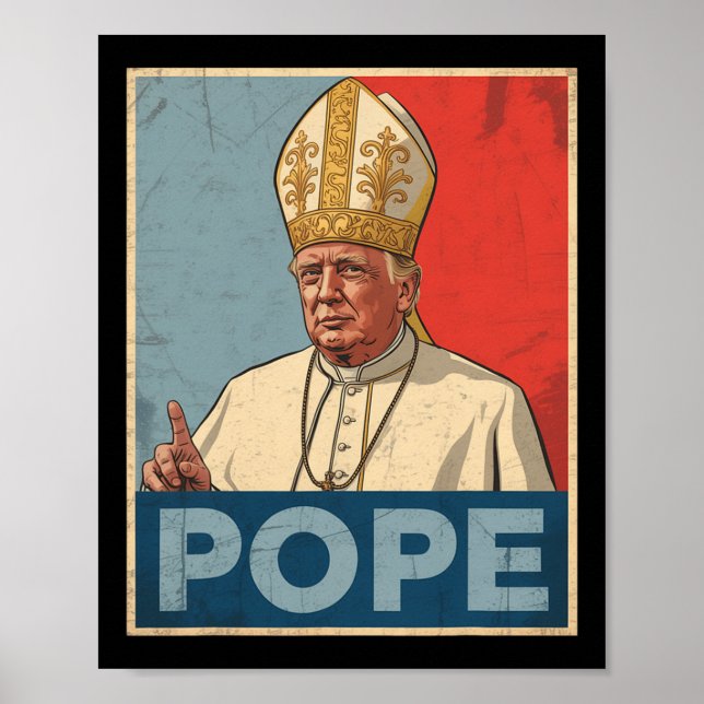 Pope Trump Trump Trump Vatican Christian Retro Chu Poster (Framsidan)