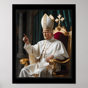 Pope Trump Trump Trump Vatican Christian Retro Chu Poster