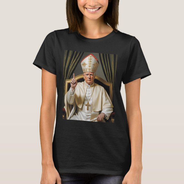 Pope Trump Trump Trump Vatican Christian Retro Chu T Shirt (Framsida)