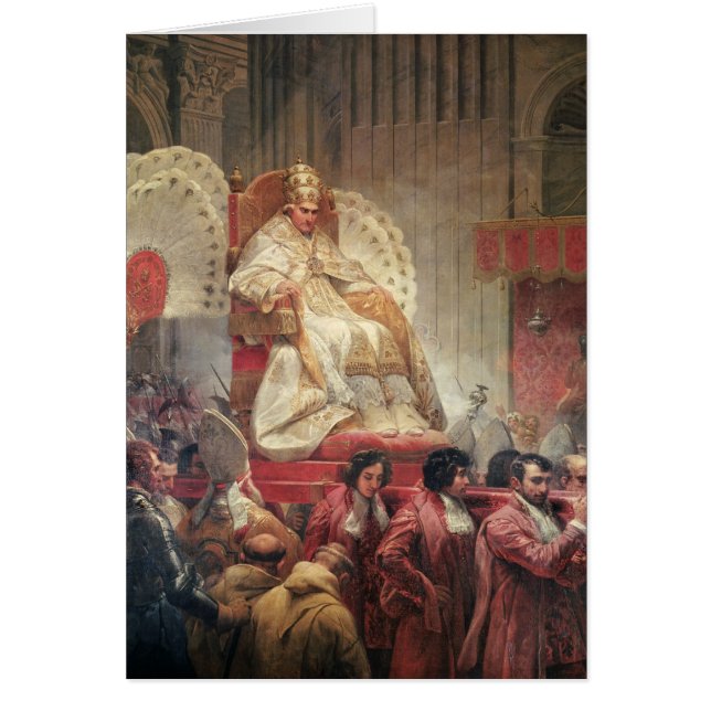 Pope VIII i St Peter på Sediaen Gestatoria Hälsningskort (Framsidan)