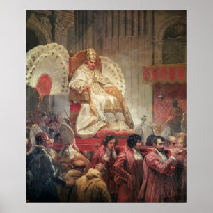 Pope VIII i St Peter på Sediaen Gestatoria Poster