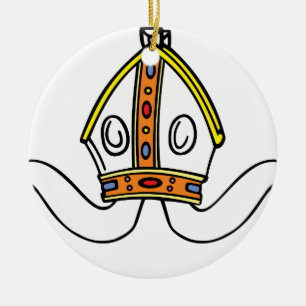 popehatt julgransprydnad keramik