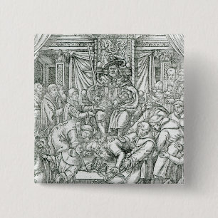 Popen som dämpas av kungen Henry VIII, 1534 Knapp