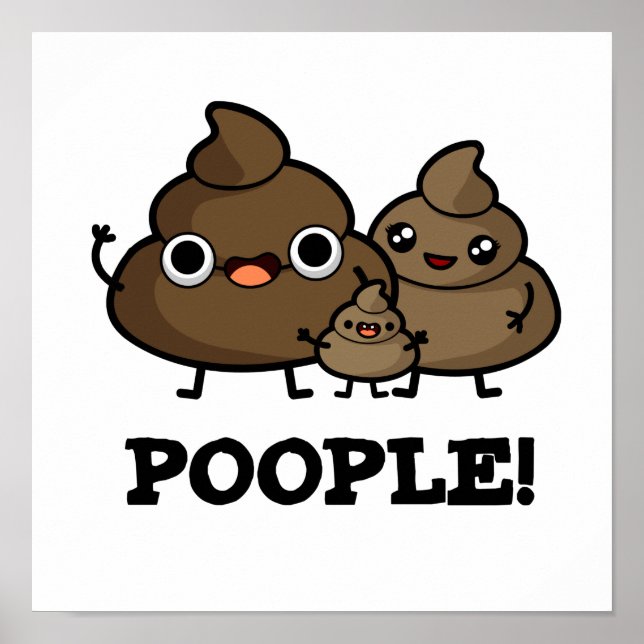 Popeople Funny Poop People Pun Poster (Framsidan)