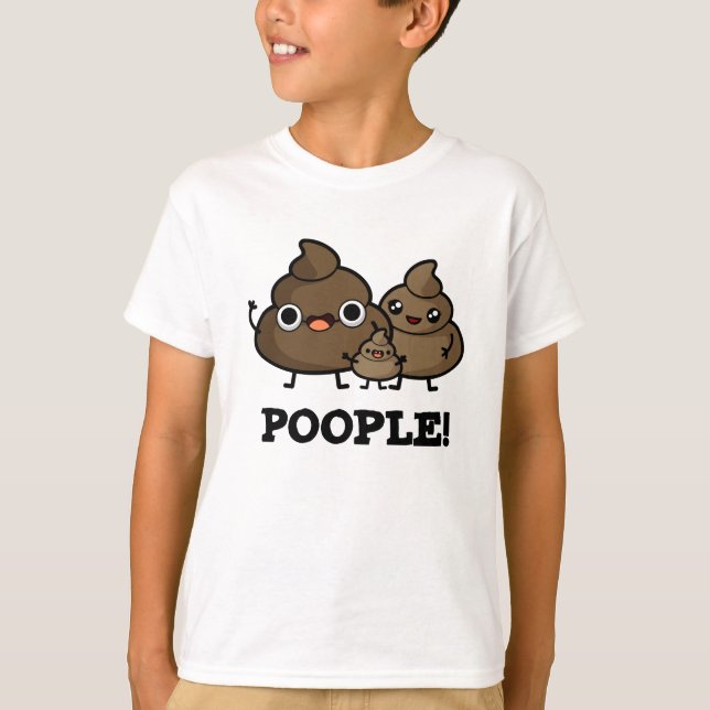 Popeople Funny Poop People Pun T Shirt (Framsida)