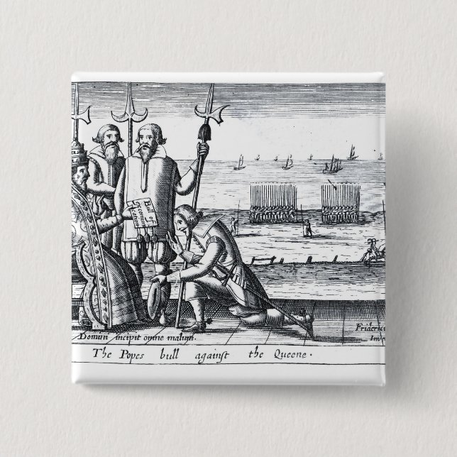 Pope'sens Tjur mot drottningen i 1570 Knapp (Framsida)